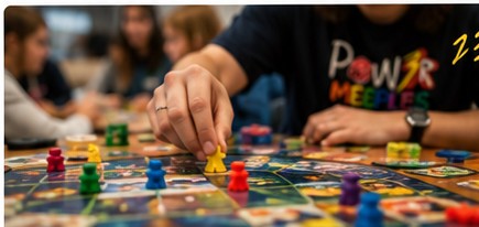 Participante a jogar um jogo de tabuleiro